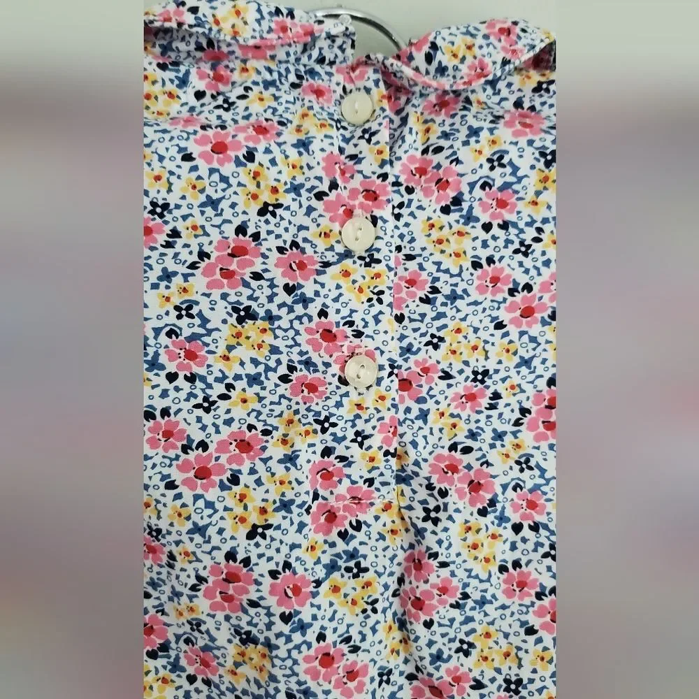 Ralph Lauren Floral Kids Shirt with Ruffle Scallop Collar Size 6 Months